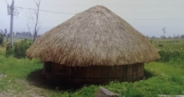 Foto rumah honai laki-laki, sumber : Rosmaida Sinaga dalam buku 