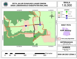Gambar 1. Peta Jalur Evakuasi Lahar Dingin (Dokpri)