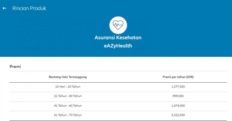 Allianz eAZy Health. | Tangkap layar dari website Allianz.