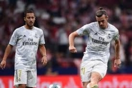 Eden Hazard dan Gareth Bale berseragam Real Madrid | (aset: bola.kompas.com)