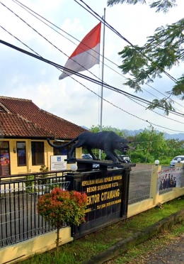 Polsek Citamiang Kota Sukabumi, Jln Pramuka Lingkar Atas. Screenshot Google Map.