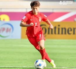 Wang Shuang cetak 2 gol di pertandingan pembuka Piala Asia Wanita 2022/ foto-AFC