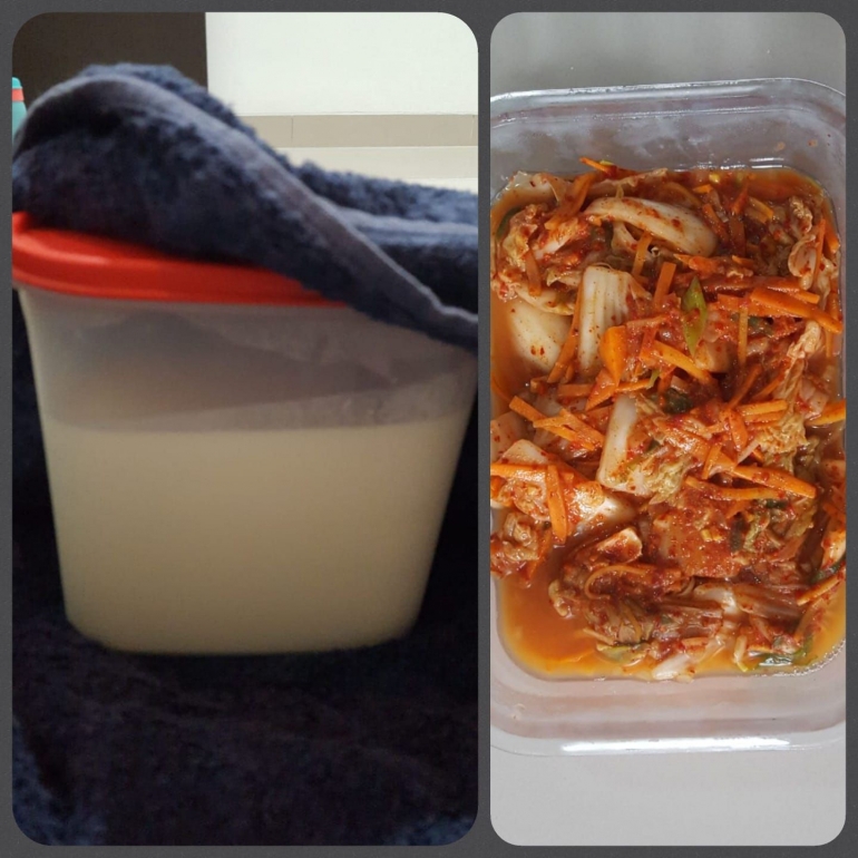 Ujicoba bikin yogurt dan kimchi, salah dua hidangan sehat (dok pribadi) 