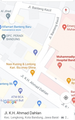 Tangkapan layar Jl. Banteng Kecil, Buah Batu, Bandung | Sumber: dokpri