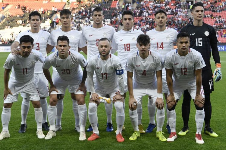 Pemain Timnas Filipina. Foto: Khaled Desouki via Kompas.com