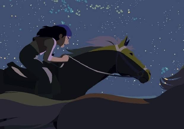 Saat malam hari, Martha belajar menunggangi kuda (sumber gambar: cineuropa. com) 