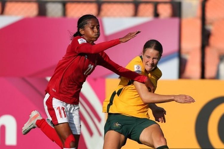 Timnas Putri saat melawan Australia di Piala Asia Wanita I Sumber : Kompas.com