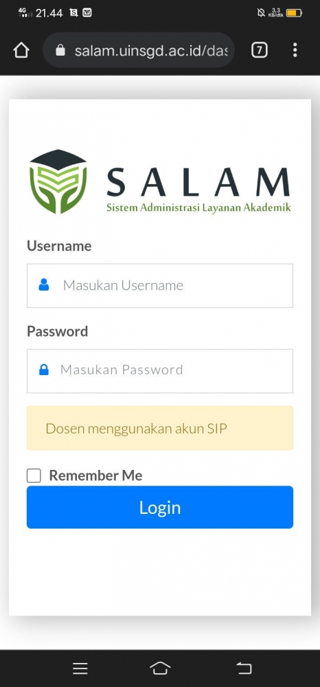 Tangkapan layar Salam 2.0 / Foto: Screenshot website Dalam UIN Bandung