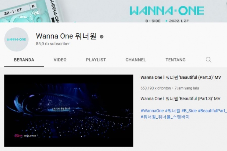 Wanna One - Beautiful Part III | Tangkapan Layar Channel Youtube Wanna One 워너원