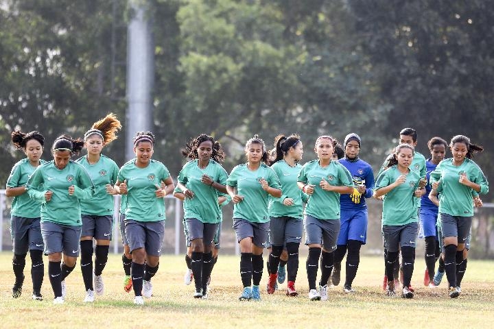 Timnas sepak bola putri Indonesia untuk Asian Games 2018. Foto: Antara
