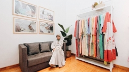 Dewi di galeri ZAMA Homewear/dok.New Malang Post