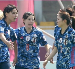 Foto Pemain timnas putri Jepang di Piala Asia Wanita 2022 (Sumber: the-afc.com) 