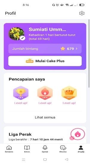 Hasil Tangkapan Layar Dari Aplikasi Cake (Dokpri)