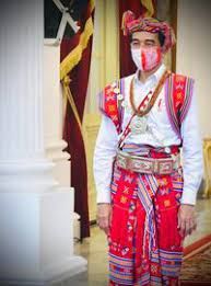 Presiden Jokowi mengenakan pakaian adat masyarakat Nunkolo Kabupaten TTS, NTT || Sumber: news.detik.com