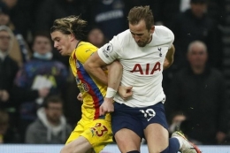 Striker Tottenham Hotspurs, Harry Kane. Foto: AFP/Adrian Dennis via Kompas.com