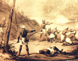 Pertempuran  Prajurit Dayak (alamy.com)