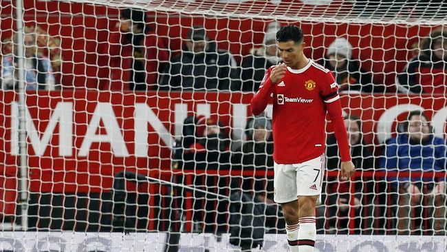 Cristiano Ronaldo belum mencetak gol lagi sejak Januari 2022 (Foto Reuters/Craig Brough). 