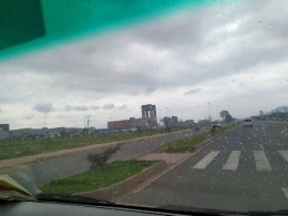 Gerbang Hawassa Industrial Park dari kaca mobil. 25 Juli 2019/Dokpri