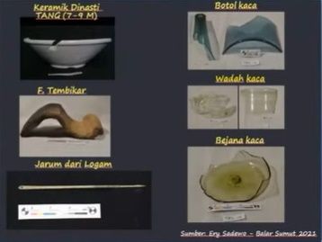 Beberapa temuan hasil ekskavasi arkeologi (Sumber: Ery Soedewo melalui makalah Pak Fadhlan)