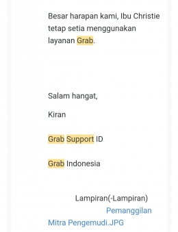 Email dari Grab Indonesia untukku tentang masalahku | Dokumentasi pribadi