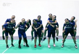 Tim putri Indonesia memastikan lolos ke final kejuaraan beregu badminton Asia (BATC) 2022 di Malaysia/foto: Instagram badminton.ina