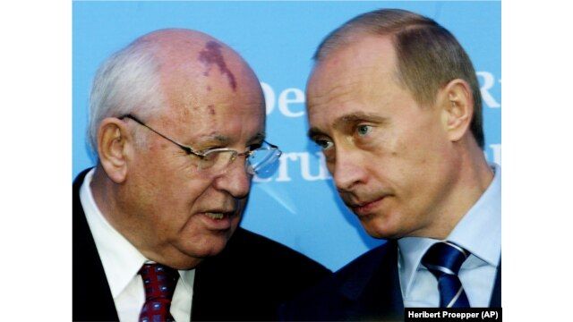  Mikhail Gorbachev dan Putin Moskow 2014. Foto : Radiovosboda.org.
