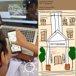 Contoh laporan kerja anak terkait dengan pelajaran TIK menggunakan aplikasi yang ada pada smartphone (Dokpri)
