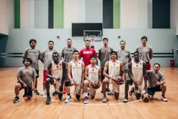 Pemusatan latihan (TC) timnas basket Indonesia di GBK Arena, Senayan, Jakarta Pusat, Kamis (6/5/2021). Sumber: PP Perbasi via Kompas.com