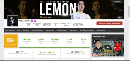Estimasi pendapatan lemon di situs socialblade.com
