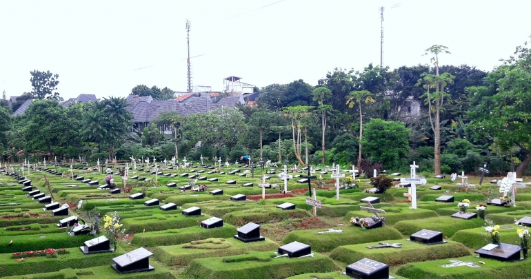 Salah satu sudut pemakaman sektor Kristen di TPU Kampung Kandang, Jakarta Selatan (Dokumen Pribadi)