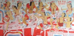 Raksasa Latihan Perang, 2014, 150 x 300 Cm, Acrylic on Canvas (dok.pribadi)