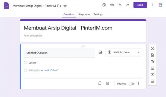 Form baru otomatis muncul dan terhubung dengan spreadsheet yang telah kita buat. | Dok. Pribadi