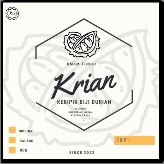 Branding Kemasan Krian ( Keripik  Bij Durian/dokpri)