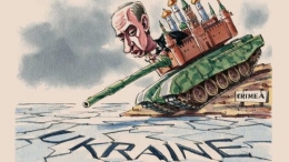 Hubungan Putin dengan Ukraina dapat menyebabkan resesi di Rusia. Ilustrasi: Ingram Pinn © Ingram Pinn