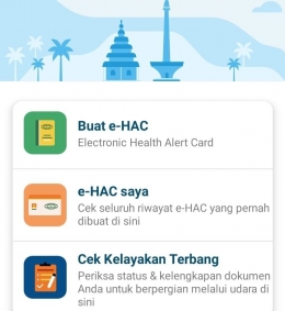 Fitur e-HAC pada aplikasi PeduliLindungi (tangkapanlayar)