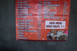 Daftar menu soto rujak di Mbok Ijah (dok pribadi)