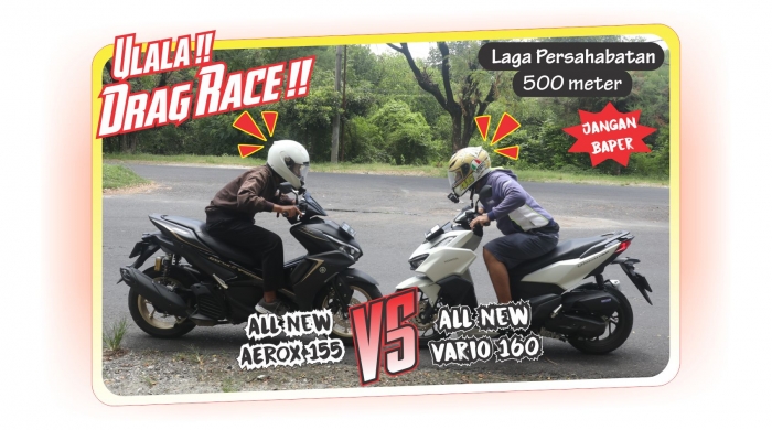 drag vario 160cc vs new aerox 155cc/dokpri