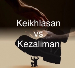 Ilustrasi Keikhlasan vs Kezaliman by Merza Gamal