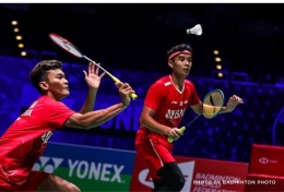 Muhammad Shohibul Fikri dan Bagas Maulana, newbie yang mampu lolos ke semifinal All England/Foto: Instagram Badminton.Ina