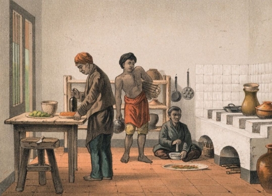 Ilustrasi dari keuken atau dapur yang banyak berkembang di Hindia Belanda sekitar abad ke-19 sampai 20 | @lengkong_sanggar_