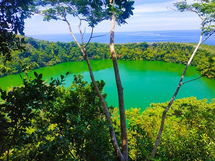 Danau Tolire Besar dipotret dengan Foreground pohon kecil (Dokpri)