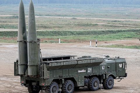 Sistem rudal berkemampuan nuklir Iskander-M milik Rusia. Foto/TASS via Sindo.news.com 