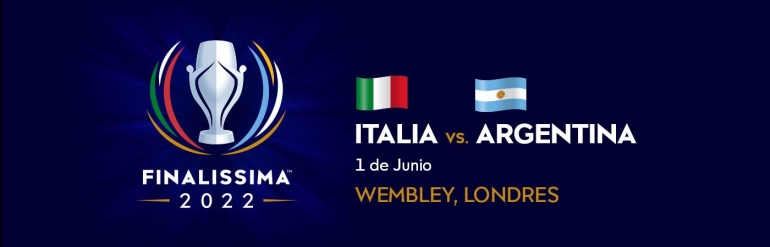 Deskripsi : Banner Finallisima 2022 Italia vs Argentina, Sumber : conmebol.com