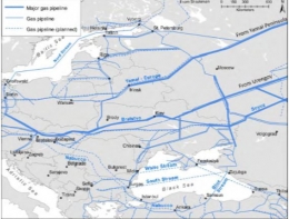 Gambar 2. Peta pipa gas Eropa (The Petroleum Economist Ltd, 2009)