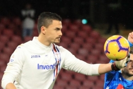 Kiper Sampdoria, Emil Audero Mulyadi. (CARLO HERMANN/via KOMPAS.COM)