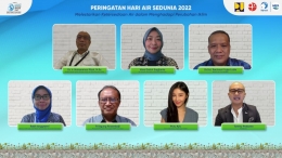 Para pembicara dalam webinar memperingati Hari Air Sedunia, Selasa (22/3/2922): sumber foto Danone-AQUA