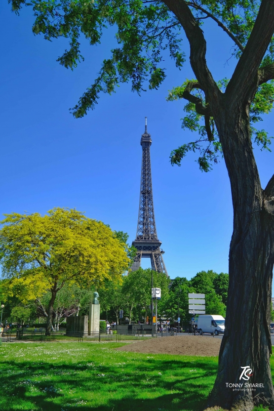 Eiffel dilihat dari sudut lain di dekat Champ de Mars. Sumber: dokumentasi pribadi