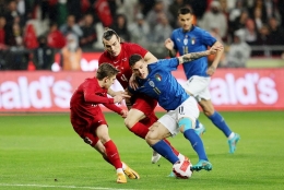 Skuad Italia asuhan Roberto Mancini menang 3-2 atas Turki dalam laga persahabatn (Foto REUTERS). 