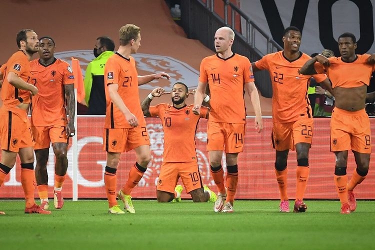 Timnas Belanda berpotensi masuk grup neraka di Piala Dunia 2022/Foto: AFP/John Thys via Kompas.com