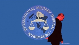 Logo Mahkamah Militer Intrnasional (Nuremberg),Presiden Rusia Ukraina (encyclopedia.ushmm.org diolah penulis)